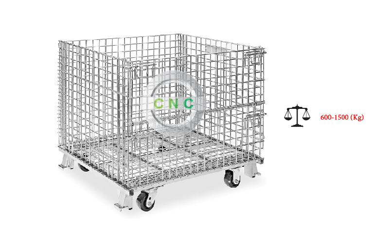 Lồng thép trữ hàng có bánh xe